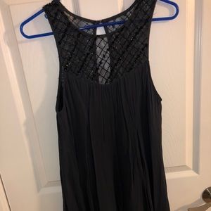 Gray cocktail / mini dress with rhinestones